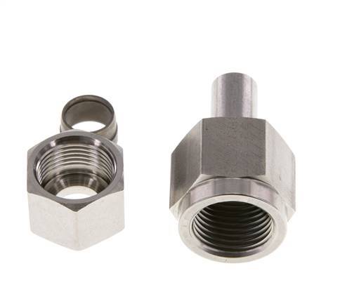 12S & G1/2'' Stainless Steel Straight Swivel with Female Threads for Pressure Gauges 630 bar ISO 8434-1