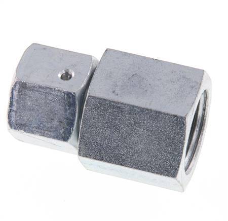 10S & G1/2'' Zink plated Steel Straight Swivel with Female Threads for Pressure Gauges 630 bar NBR Sealing Cone ISO 8434-1