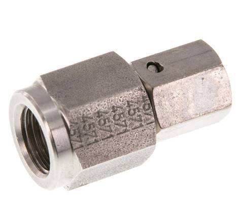 6L & G1/4'' Stainless Steel Straight Swivel with Female Threads for Pressure Gauges 315 bar FKM Sealing Cone ISO 8434-1