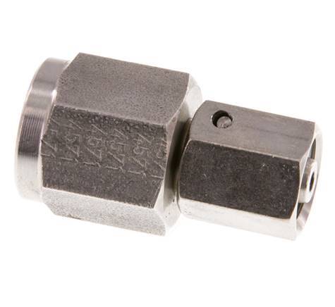 6L & G1/4'' Stainless Steel Straight Swivel with Female Threads for Pressure Gauges 315 bar FKM Sealing Cone ISO 8434-1