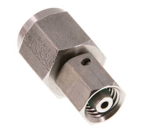 6L & G1/4'' Stainless Steel Straight Swivel with Female Threads for Pressure Gauges 315 bar FKM Sealing Cone ISO 8434-1