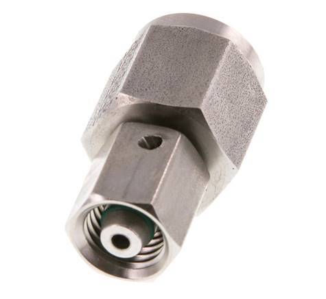 6L & G1/4'' Stainless Steel Straight Swivel with Female Threads for Pressure Gauges 315 bar FKM Sealing Cone ISO 8434-1