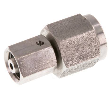 6L & G1/4'' Stainless Steel Straight Swivel with Female Threads for Pressure Gauges 315 bar FKM Sealing Cone ISO 8434-1