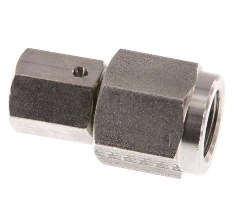 6L & G1/4'' Stainless Steel Straight Swivel with Female Threads for Pressure Gauges 315 bar FKM Sealing Cone ISO 8434-1