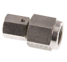 6L & G1/4'' Stainless Steel Straight Swivel with Female Threads for Pressure Gauges 315 bar FKM Sealing Cone ISO 8434-1