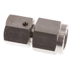 8L & G1/4'' Stainless Steel Straight Swivel with Female Threads for Pressure Gauges 315 bar FKM Sealing Cone ISO 8434-1