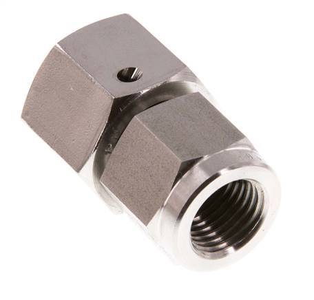 12L & G1/4'' Stainless Steel Straight Swivel with Female Threads for Pressure Gauges 315 bar FKM Sealing Cone ISO 8434-1