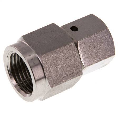 10S & G1/2'' Stainless Steel Straight Swivel with Female Threads for Pressure Gauges 630 bar FKM Sealing Cone ISO 8434-1