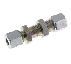 8L Zink plated Steel Straight Cutting Fitting Bulkhead 315 bar ISO 8434-1 [2 Pieces]