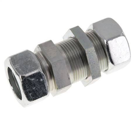 28L Zink plated Steel Straight Cutting Fitting Bulkhead 160 bar ISO 8434-1