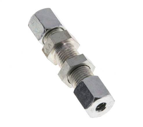 6S Zink plated Steel Straight Cutting Fitting Bulkhead 630 bar ISO 8434-1