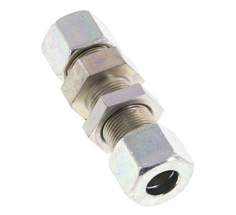 14S Zink plated Steel Straight Cutting Fitting Bulkhead 630 bar ISO 8434-1