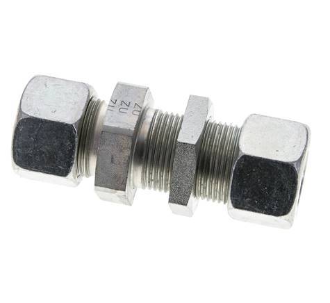 20S Zink plated Steel Straight Cutting Fitting Bulkhead 400 bar ISO 8434-1