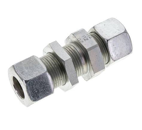 20S Zink plated Steel Straight Cutting Fitting Bulkhead 400 bar ISO 8434-1