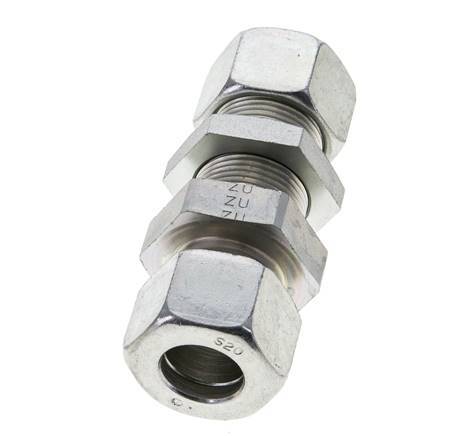 20S Zink plated Steel Straight Cutting Fitting Bulkhead 400 bar ISO 8434-1