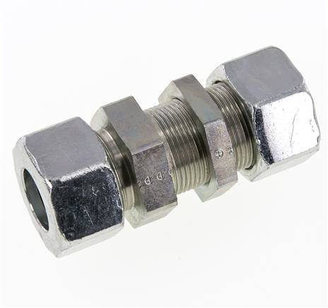 25S Zink plated Steel Straight Cutting Fitting Bulkhead 400 bar ISO 8434-1