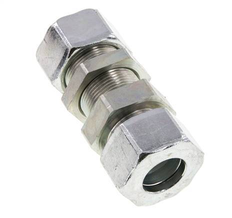 25S Zink plated Steel Straight Cutting Fitting Bulkhead 400 bar ISO 8434-1