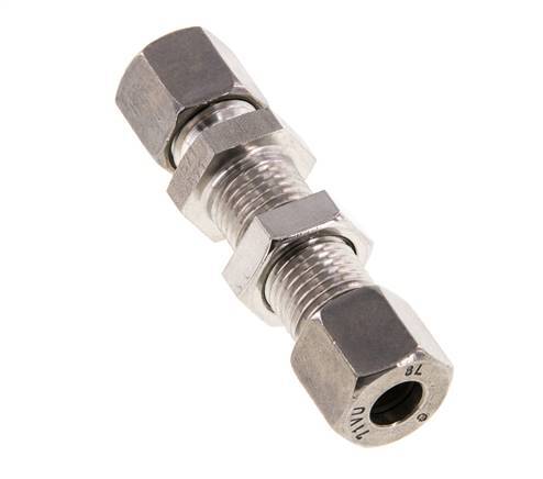 8L Stainless Steel Straight Cutting Fitting Bulkhead 315 bar ISO 8434-1