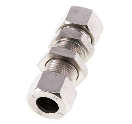 15L Stainless Steel Straight Cutting Fitting Bulkhead 315 bar ISO 8434-1