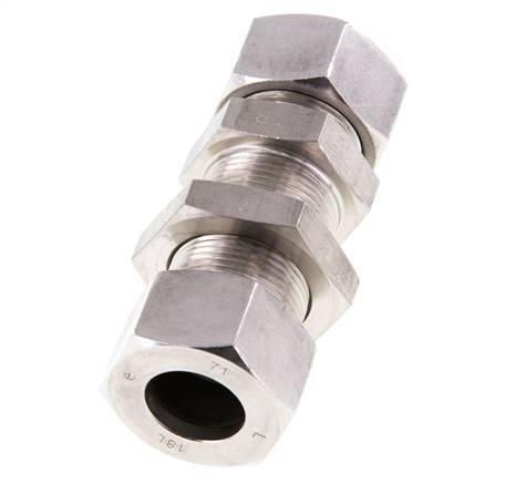 18L Stainless Steel Straight Cutting Fitting Bulkhead 315 bar ISO 8434-1