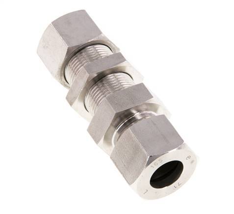 16S Stainless Steel Straight Cutting Fitting Bulkhead 400 bar ISO 8434-1