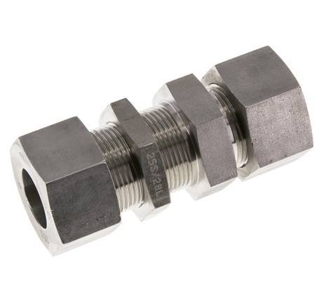 25S Stainless Steel Straight Cutting Fitting Bulkhead 400 bar ISO 8434-1