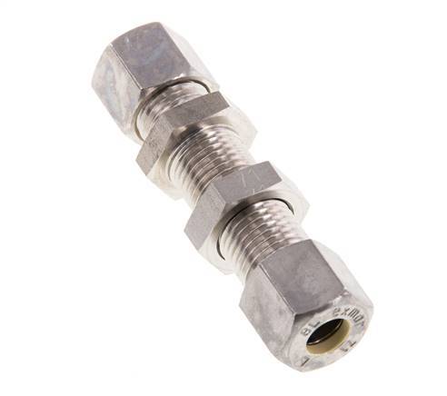 8L Stainless Steel Straight Compression Fitting Bulkhead 315 bar ISO 8434-1
