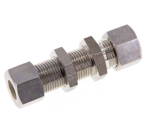 12L Stainless Steel Straight Compression Fitting Bulkhead 315 bar ISO 8434-1