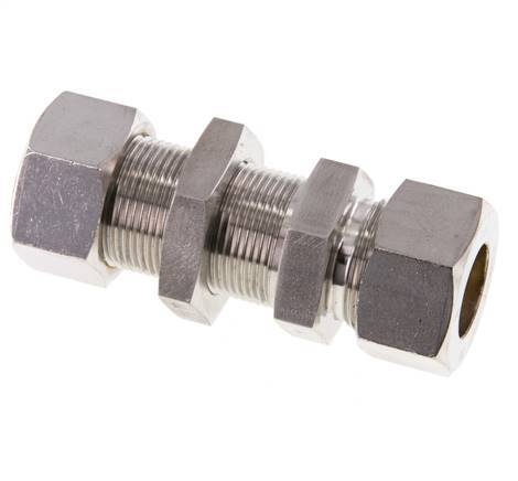 18L Stainless Steel Straight Compression Fitting Bulkhead 315 bar ISO 8434-1