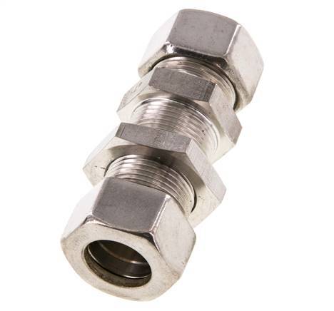 22L Stainless Steel Straight Compression Fitting Bulkhead 160 bar ISO 8434-1