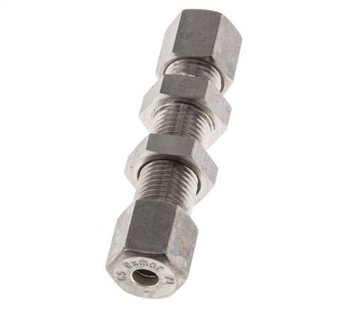 6S Stainless Steel Straight Compression Fitting Bulkhead 500 bar ISO 8434-1