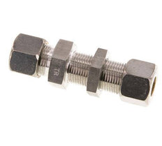 12S Stainless Steel Straight Compression Fitting Bulkhead 400 bar ISO 8434-1