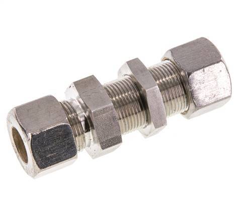 16S Stainless Steel Straight Compression Fitting Bulkhead 400 bar ISO 8434-1