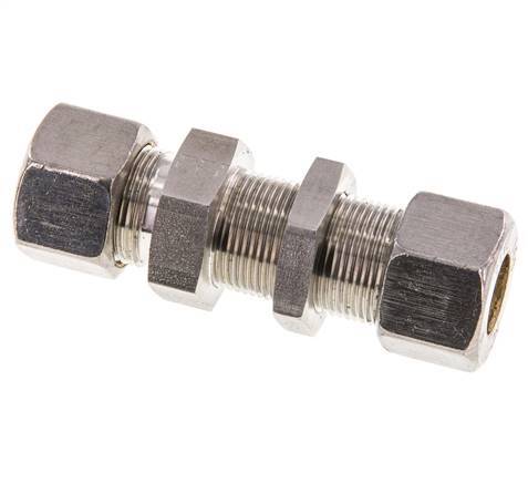 16S Stainless Steel Straight Compression Fitting Bulkhead 400 bar ISO 8434-1