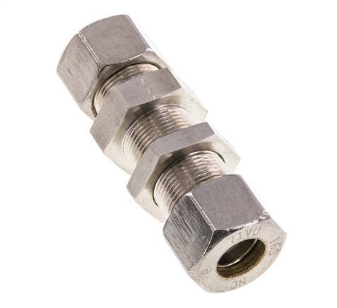 16S Stainless Steel Straight Compression Fitting Bulkhead 400 bar ISO 8434-1