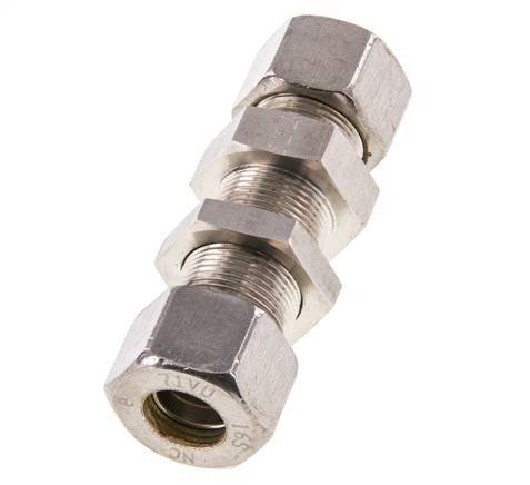16S Stainless Steel Straight Compression Fitting Bulkhead 400 bar ISO 8434-1