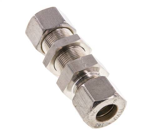 16S Stainless Steel Straight Compression Fitting Bulkhead 400 bar ISO 8434-1