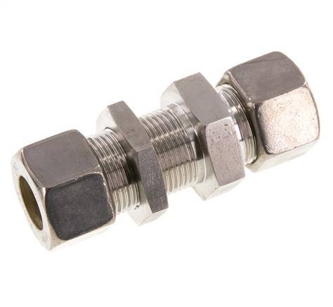 20S Stainless Steel Straight Compression Fitting Bulkhead 250 bar ISO 8434-1
