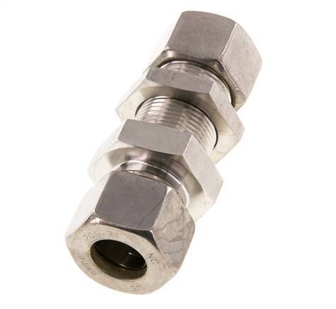 20S Stainless Steel Straight Compression Fitting Bulkhead 250 bar ISO 8434-1