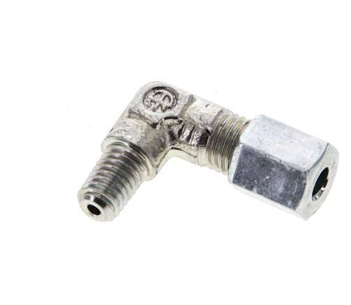 4LL & M6 (con) Zink plated Steel Elbow Cutting Fitting with Male Threads 100 bar ISO 8434-1