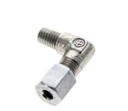 4LL & M6 (con) Zink plated Steel Elbow Cutting Fitting with Male Threads 100 bar ISO 8434-1