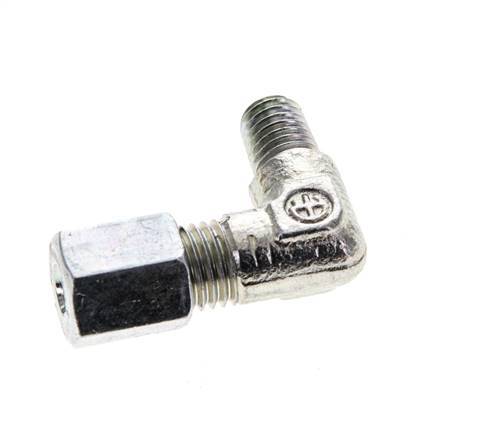 4LL & M6 (con) Zink plated Steel Elbow Cutting Fitting with Male Threads 100 bar ISO 8434-1