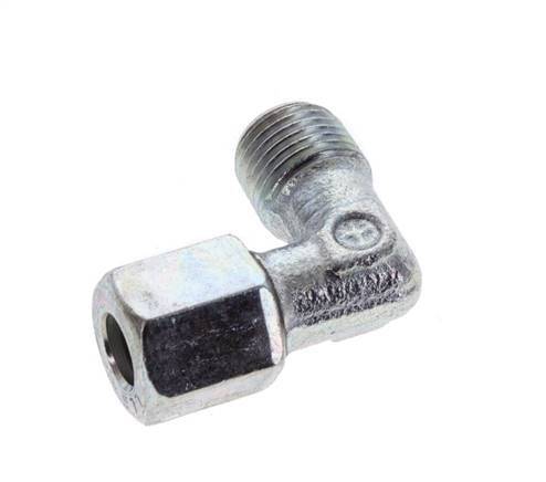 6LL & M10x1 (con) Zink plated Steel Elbow Cutting Fitting with Male Threads 100 bar ISO 8434-1 [2 Pieces]