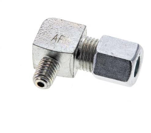 6LL & M6 (con) Zink plated Steel Elbow Cutting Fitting with Male Threads 100 bar ISO 8434-1