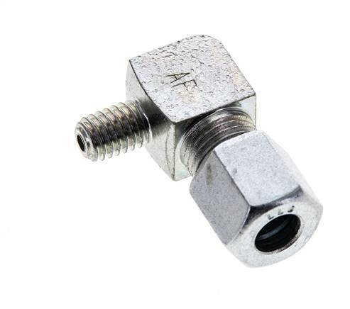 6LL & M6 (con) Zink plated Steel Elbow Cutting Fitting with Male Threads 100 bar ISO 8434-1
