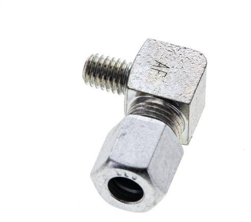 6LL & M6 (con) Zink plated Steel Elbow Cutting Fitting with Male Threads 100 bar ISO 8434-1