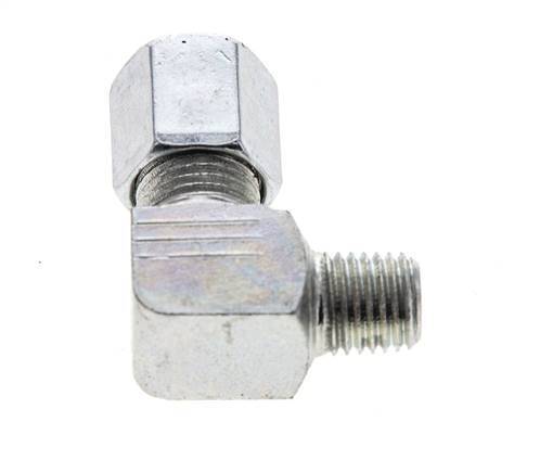 6LL & M8x1 (con) Zink plated Steel Elbow Cutting Fitting with Male Threads 100 bar ISO 8434-1