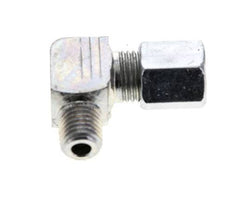 6LL & M8x1 (con) Zink plated Steel Elbow Cutting Fitting with Male Threads 100 bar ISO 8434-1