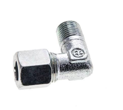 8LL & M10x1 (con) Zink plated Steel Elbow Cutting Fitting with Male Threads 315 bar ISO 8434-1