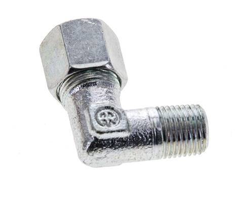 8LL & M10x1 (con) Zink plated Steel Elbow Cutting Fitting with Male Threads 315 bar ISO 8434-1